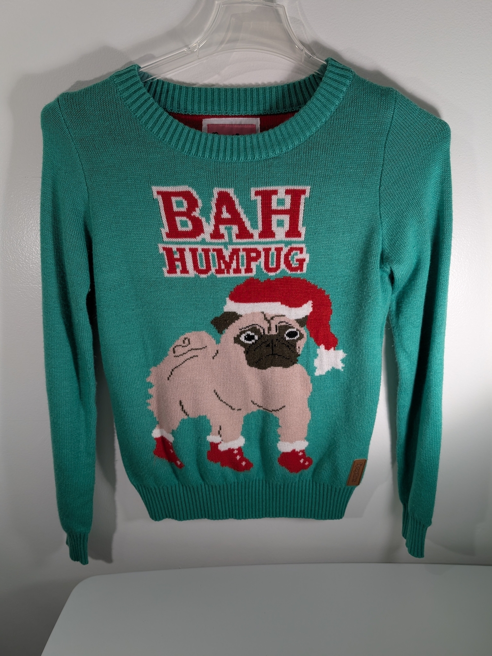Tipsy Elves Bah Humpug Green Holiday Sweater